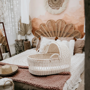 Cuna de ratán Real Natural puro de alta calidad, pintura verde, cuna de bebé, cuna de bebé, agitador de cama de ratán hecho en Vietnam - Product Image 5