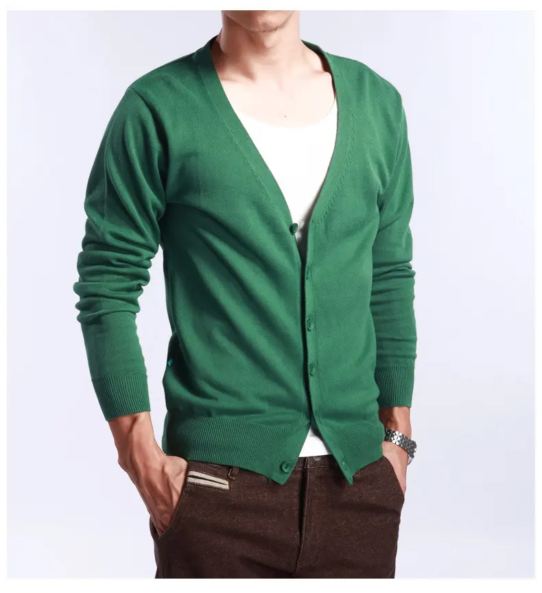 Custom OEM/ODM Men Cotton Jumper Solid Knitted Cardigan Men Buttons Knitwear Sweaters Tops Cashmere Sweater Men