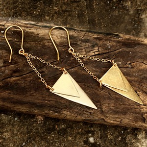 Trending Classic Style 18K <b>Gold</b>-Plated Solid Brass Dangle <b>Earrings</b> Geometric Triangle Chain <b>Drop</b> <b>Earrings</b> for Party Birthday - Product Image 1