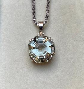 สร้อยคออเมทิสต์สีเขียวธรรมชาติพร้อมโซ่อิตาลีที่สวยงามจี้อัญมณีหรูหราสำหรับผู้หญิงทำด้วยมือ - Product Image 3