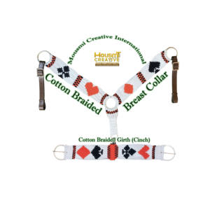 Vente de promotion d'usine collier de poitrine tressé en coton de cheval équestre occidental avec circonférence assortie fabricant et exportateur personnalisés - Product Image 1