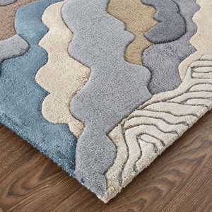 Tapis de sol imprimé pour la méditation, tapis en laine tuftés à la main pour salon, chambre et maisons modernes - Product Image 5