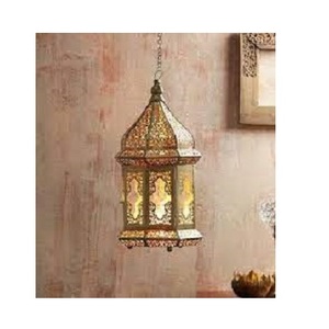Classic Style Handmade Design Hanging <b>Moroccan</b> Lanterns <b>Light</b> Weight Shiny Metal Lantern for Hotels Restaurants - Product Image 1