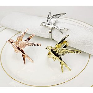 Gran oferta, servilletero con forma de pájaro de metal dorado, forma personalizada, servilletero lujoso, anillo de oro rosa - Product Image 5