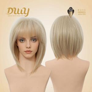 Zora-DWY MiraScalp High Quality Short Wavy Blonde Bob Synthetic Lace Wig Transparent Lace Glueless Wig - Product Image 2