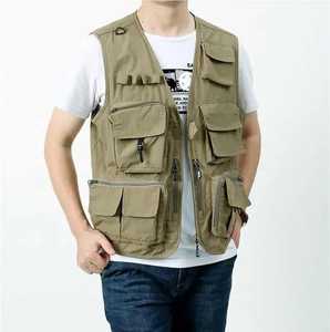 2025 para hombre Primavera Verano ropa de trabajo chaleco Cargo chaqueta sin mangas Multi bolsillo pesca al aire libre chaleco táctico para hombre - Product Image 1