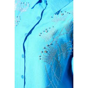 Chemise d'écorce d'arbre ornée de pierres Bleu - Product Image 1