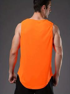 Couleurs personnalisées vêtements de sport haut sans manches pour hommes 94% coton 6% Spandex coupe décontractée musculation Stringer débardeur polyvalent - Product Image 2