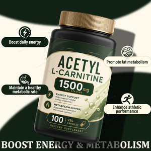 Capsule Vegetariane di Acetil L-Carnitina 1500mg per Porzione, Supporto per Energia Cellulare e Metabolismo dei Grassi, 100 Capsule OEM - Product Image 4