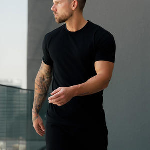 New Trendy Men's Crew Neck Slim Fit <b>Black</b> Gym Active Wear Men'sT-<b>Shirt</b> 100% Cotton Blend Breathable Custom Logo <b>T</b>-<b>Shirt</b> For Men - Product Image 5