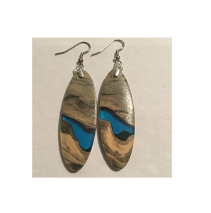 Pendientes de Flores de Resina Personalizados, Pendientes de Flores Redondos de Acero Inoxidable para Uso con Materiales Azules y de Madera - Product Image 2