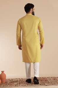Shalwar Kameez de Diseñador para Hombre con Logotipo Personalizado, Kurta Pajama de Lujo con Sensación Boski, Etiqueta Privada, Colección Eid 2025, Pedido al por Mayor - Product Image 3