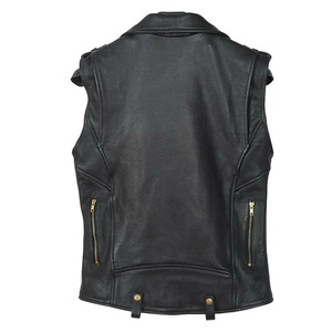 Meilleure édition vêtements de moto porte une veste en cuir sans manches fermeture à glissière sans manches gilets en cuir homme - Product Image 4
