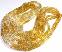 Gems Valley Pierres précieuses naturelles de citrine de qualité supérieure, perles lâches polies et lisses de forme Rondelle, 16 pouces de long, 3-4,5 mm, jaunes certifiées, pour bijoux DIY