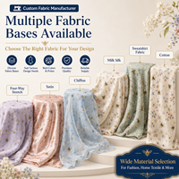 Tissu en Chiffon Floral Personnalisable à Motif Abeille, Vente Chaude, en Polyester Doux, pour Écharpes, Chemises, Foulards – Usine OEM/ODM