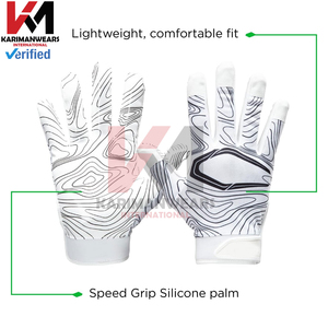 Guantes de Fútbol Americano de Cuero Sintético Dorado Premium con Revestimiento de Silicona Antideslizante y Ajuste para Guantes de Fútbol Americano - Product Image 4