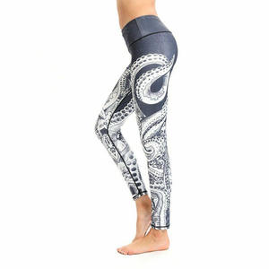 Mallas de yoga con cintura elástica, logotipo personalizado, impresión por sublimación, mallas deportivas cómodas y duraderas para mujer, ropa deportiva, venta al por mayor - Product Image 5