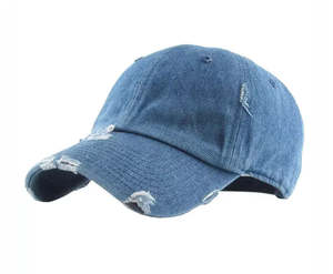 Casquettes de baseball sportives unisexes en denim délavé et vieilli, 100 % coton, 6 panneaux, avec logo personnalisé, broderie et impression, vente en gros OEM - Product Image 1