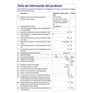 2023 190 cm 75 Inch UHD Smart TV Android LED TV with 60 Hz HDTV Definition for Home and Hotel Useprojection Type - Product Image 1