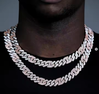 Chaîne cubaine Miami de luxe pour homme, entièrement pavée de diamants, en argent, style hip-hop, bijoux de mode, collier