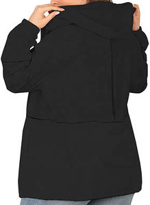 Chaqueta cortavientos impermeable de talla grande, chaqueta y abrigos cortavientos para mujer con capucha en dos tonos, logotipo de diseño personalizado, varios colores - Product Image 6