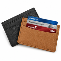 Portefeuille fin en cuir PU pour cartes, 4,3 x 3 pouces, gravable au laser, étui minimaliste pour cartes de crédit, logo personnalisé, vente en gros