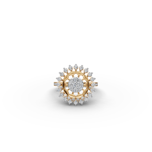 Bague en diamant cultivé en laboratoire CVD Sunburst Cluster - Product Image 1