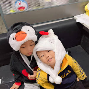 귀여운 모자 참신 동물 모자 고양이 팬더 개 재미 있은 부드러운 따뜻한 비니 봉제 겨울 모자 - Product Image 5