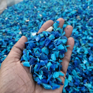Granulés recyclés de déchets plastiques en vrac de fûts en PEHD, déchets industriels, couleur bleue et naturelle, pour la fabrication - Product Image 1