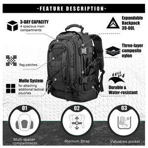 Qualité supérieure Sac à dos tactique 80L de grande capacité assaut personnalisé Sac à dos de voyage extérieur multifonction étanche - Product Image 2