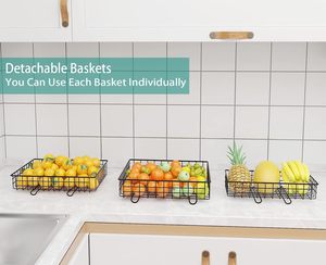 Premium Quality Detachable 3-Tier <b>Metal</b> Fruit <b>Basket</b> Home and Kitchen Multipurpose Storage <b>Baskets</b> - Product Image 3