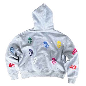 MOCKUP GRATUITO, Sudadera con Capucha y Hombros Caídos con Impresión de Logotipo Personalizado y Pantalones Deportivos de Cintura Doble Acampanados, Ropa Urbana para Venta al por Mayor - Product Image 2