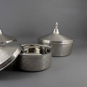 Marmite isotherme de luxe en laiton gravée à la main avec calligraphie arabe dorée, antiadhésive et durable, intérieur en acier inoxydable - Product Image 4