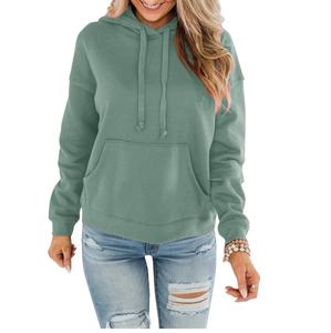 Sudadera con capucha de color sólido de alta calidad, ropa de diseñador de algodón y poliéster, sudaderas con capucha para mujer, logotipo personalizado, ropa de invierno al por mayor - Product Image 1