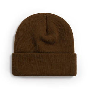 Chapeau en tricot noir personnalisé, bonnet d'hiver, logo brodé, vente en gros - Product Image 1