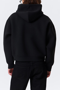 เสื้อฮู้ดมีซิปสีดำแนวสตรีทแบบมินิมอลผ้าฟลีซนุ่มทรงสลิมฟิตเสื้อมีฮู้ดและเสื้อสเวตเชิ้ตที่จำเป็นในชีวิตประจำวันสำหรับผู้ชาย - Product Image 3