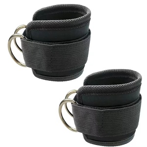 Leather Adjustable Hook Loop Closure Padded <b>Ankle</b> Strap for Gym Cable Machine Gluteus Leg Extensions Hip Abductors Workout Keep - Product Image 2