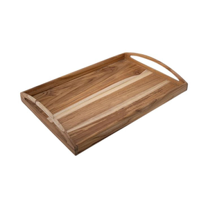 Plateau en bois fabriqué en bois naturel, style classique, finition huilée, plateaux de service durables pour la maison, accessoires de cuisine - Product Image 1