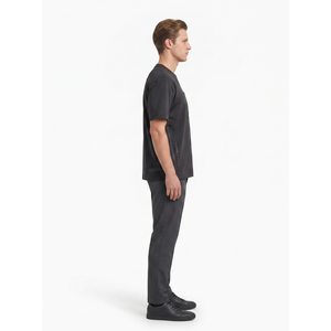 Men's Heavyweight 320GSM Mercerized Cotton T-<b>Shirt</b> Dyneema Pocket Ultrasonic <b>Welded</b> Streetwear Tee Customizable OEM Sialkot - Product Image 3