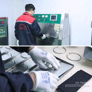 Panneaux de <span class=keywords><strong>toiture</strong></span> <span class=keywords><strong>en</strong></span> métal revêtus de pierre, résistants aux intempéries, haute résistance, installation facile, grande couverture, couleur noire - Product Image 5