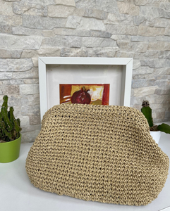 Pochette en raphia fait à la main, sac pochette, sac nuage au Crochet, pochette boulette fête, sac tissé - Product Image 3