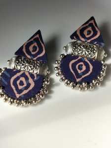 High Quality Handmade Lightweight Fabric Ethnic Dangle Earrings Modern Style Oxidized Silver Alloy Traditional Jewelry Tribal - Product Image 4