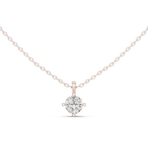 จี้เพชรทรงคุชชั่นทองคำขาว 14K สำหรับผู้หญิง |   ของขวัญวันครบรอบ |   เพชรที่เพิ่งเพาะเลี้ยง - Product Image 3