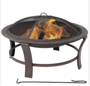 Outdoor <b>Fire</b> <b>Pit</b> <b>Large</b> Bonfire Wood Burning Backyard Firepit for Outside with Covering Grid - Product Image 5