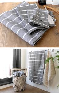[Wholesale Products] HIORIE Osaka <b>Striped</b> Pattern Gauze <b>Towel</b> 100% Cotton <b>Bath</b> <b>Towel</b> 60cm*130cm Low MOQ Washable Dry Navy Blue - Product Image 3