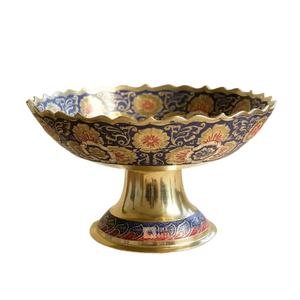 Cuenco de Pedestal de latón de alta calidad con acabado pulido grabado para mesa de cocina cuenco para servir vajilla cuenco - Product Image 5