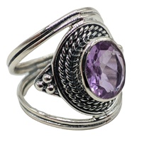 Qualité supérieure Artistry 925 Sterling Silver Amethyst Gemstone Ring Wedding & Party Jewelry Femmes Filles Prix de gros