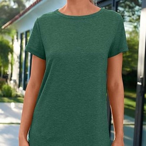 เสื้อยืดผู้หญิง ผ้ารักษ์โลก ใส่สบาย ทรงปกติ สำหรับฤดูร้อน สไตล์ลำลอง แห้งเร็ว ระบายอากาศได้ดี ไม่ยับ - Product Image 2
