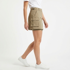 Mini-jupe cargo utilitaire taille haute pour femme, couleur unie, avec poches, style streetwear, été - Product Image 1
