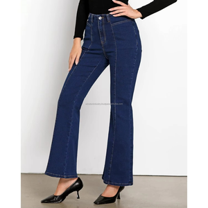 Classic Blue Denim Flare Jeans Women High Waisted Slim Fit <b>Bell</b> Bottoms women denim jeans pants - Product Image 6